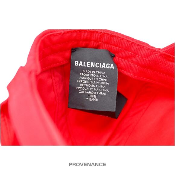 🔴 Balenciaga BB Logo Mode Embroidered Cap Hat - Red - Picture 9 of 11